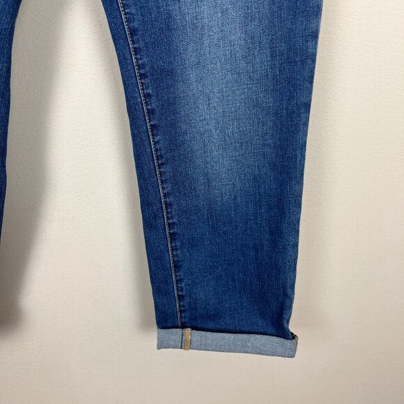Grace In LA Easy Fit Jeans Womens 31 Blue Stretch Denim Distressed Cropped Capri - Picture 4 of 16
